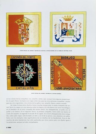 REPRODUCCION LA LEGION REVISTA DE LOS TERCIOS PAG. 125 DISEÑO BANDERAS