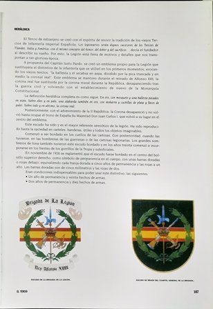 REPRODUCCION LA LEGION REVISTA DE LOS TERCIOS PAG. 107 HERALDICA