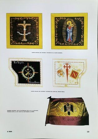 REPRODUCCION LA LEGION REVISTA DE LOS TERCIOS PAG. 123 DISEÑOS BANDERAS