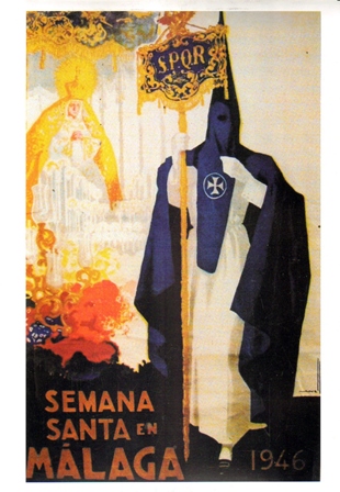 REPRODUCCION CARTEL SEMANA SANTA EN MALAGA 1946