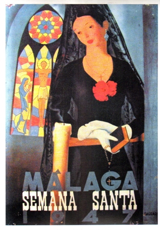REPRODUCCION CARTEL MALAGA SEMANA SANTA 1947