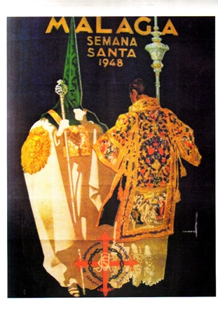 REPRODUCCION CARTEL MALAGA SEMANA SANTA 1960