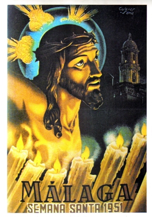 REPRODUCCION CARTEL MALAGA SEMANA SANTA 1951