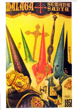 REPRODUCCION CARTEL MALAGA SEMANA SANTA 1956