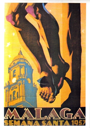 REPRODUCCION CARTEL MALAGA SEMANA SANTA 1957