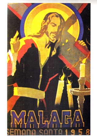REPRODUCCION CARTEL MALAGA SEMANA SANTA 1958