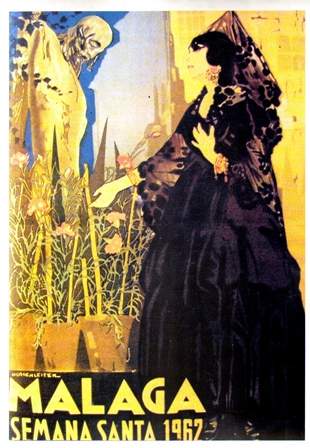 REPRODUCCION CARTEL MALAGA SEMANA SANTA 1962