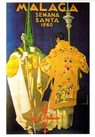 REPRODUCCION CARTEL MALAGA SEMANA SANTA 1960