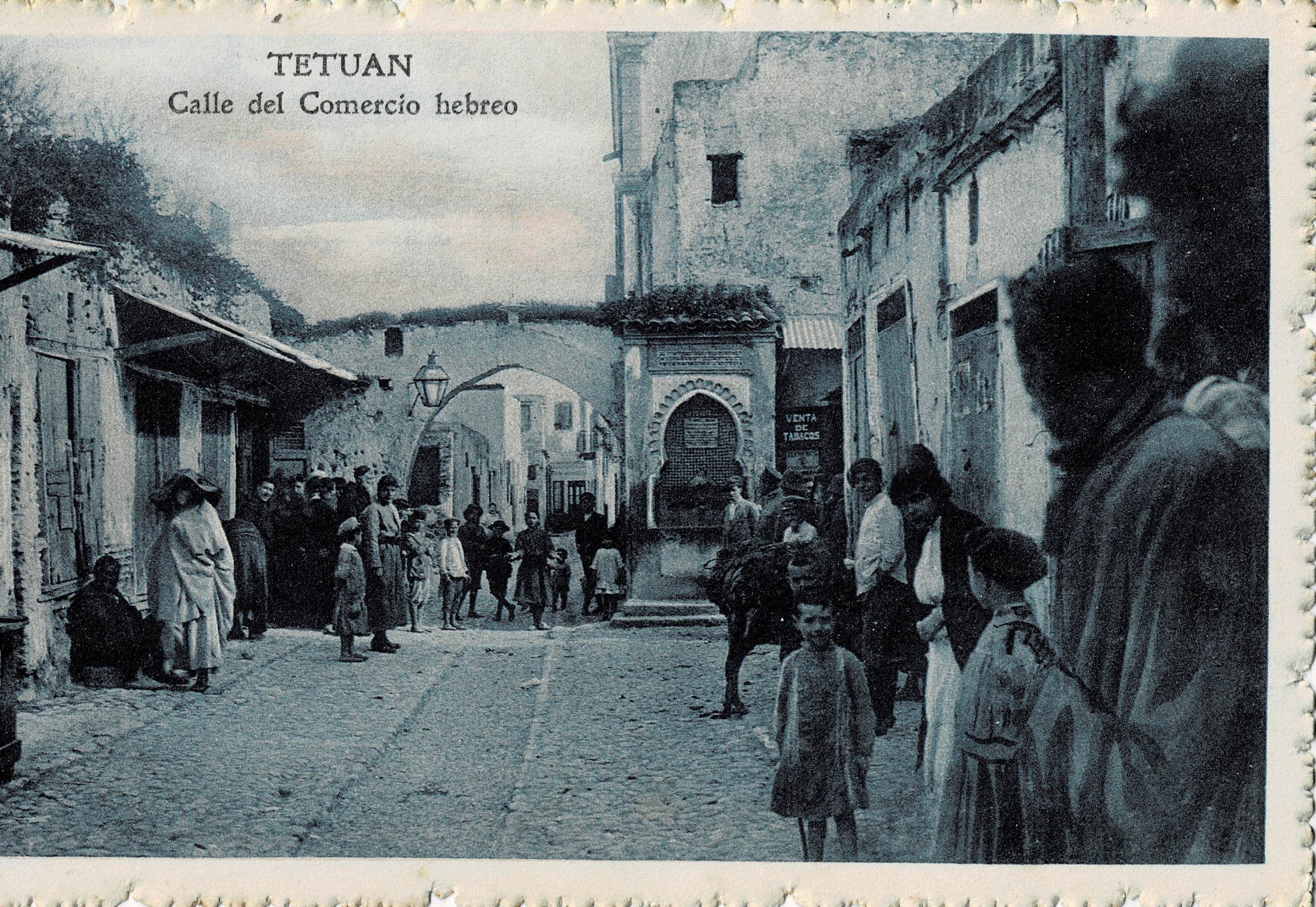 POSTAL DE TETUAN. CALLE DEL COMERCIO HEBREO