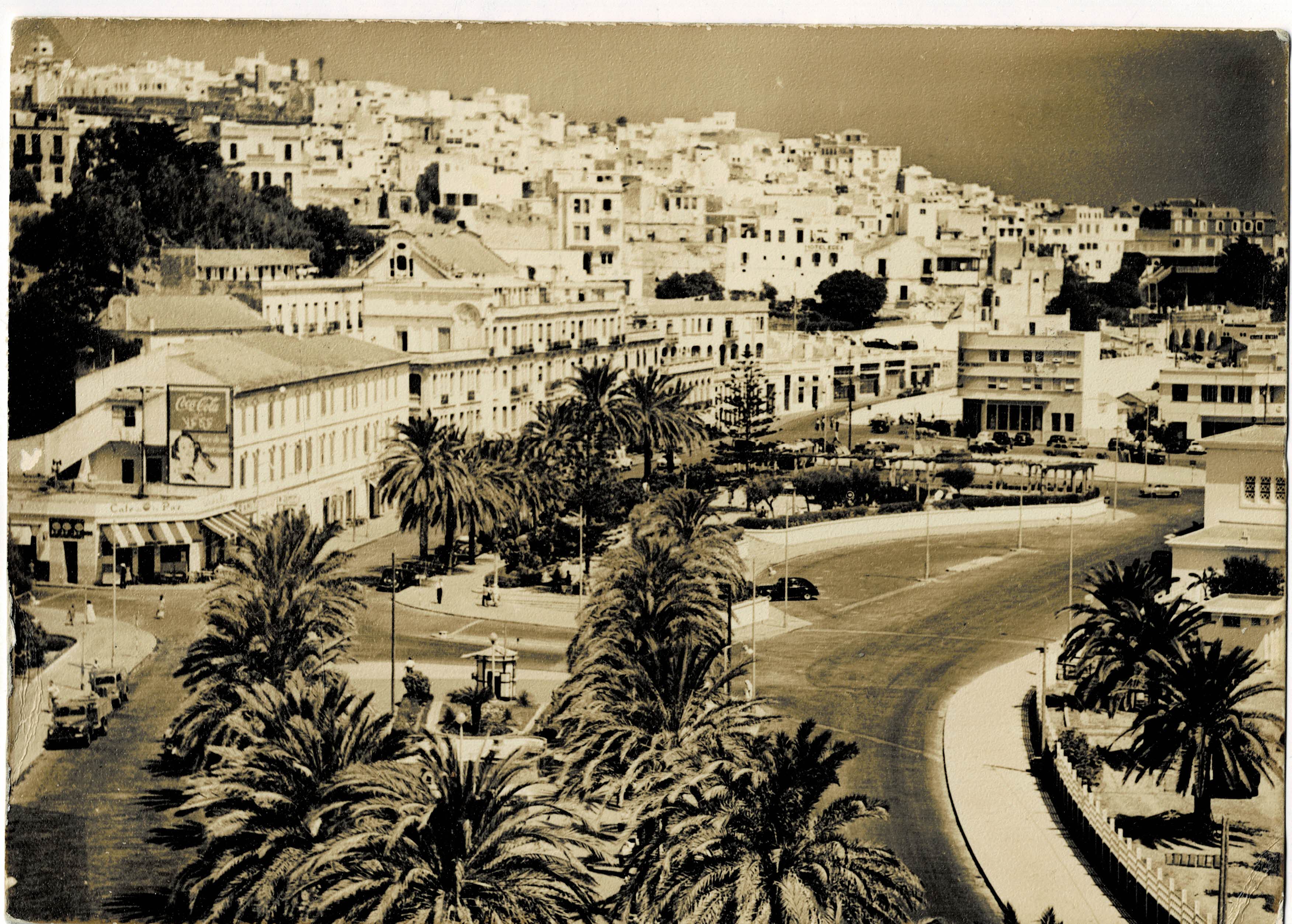 POSTAL DE TANGER. LA GARE ET LA MEDINA