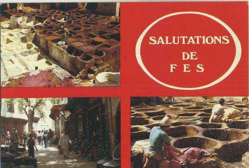 POSTAL DE FES. MARRUECOS. TEINTURIERS-PLACE SEFARINE