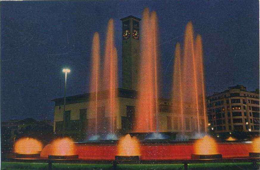POSTAL DE CASABLANCA. MARRUECOS. FONTAINE LUMINEUSE ET MUSICALE