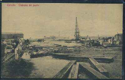 POSTAL DE MARRUECOS LARACHE Nº 46 TRABAJOS DEL PUERTO