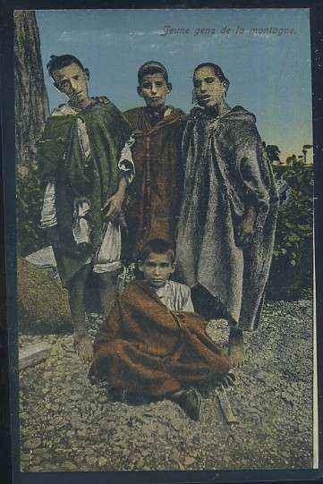 POSTAL DE MARRUECOS JEUNE GENS DE LA MONTAGNE
