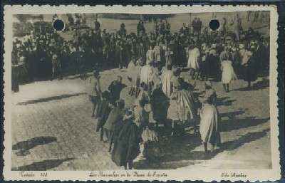 POSTAL DE MARRUECOS TETUAN LOS HAMACHAS EN LA PLAZA DE ESPAÑA