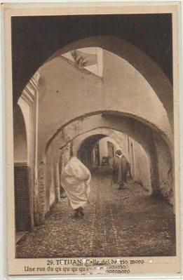 POSTAL DE MARRUECOS TETUAN. CALLE DEL BARRIO MORO
