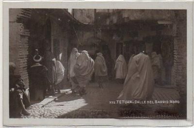 POSTAL DE MARRUECOS TETUAN. CALLE DEL BARRIO MORO Nº 332