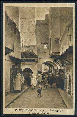 POSTAL DE MARRUECOS TETUAN Nº 30 CALLE TIPICA