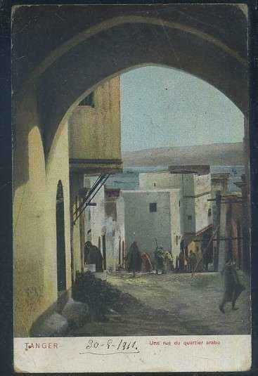 POSTAL DE MARRUECOS TANGER UNE RUE DU QUARTIER ARABE