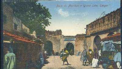 POSTAL DE MARRUECOS TANGER PORTE DU MARCHAN EL GRAND SOKO