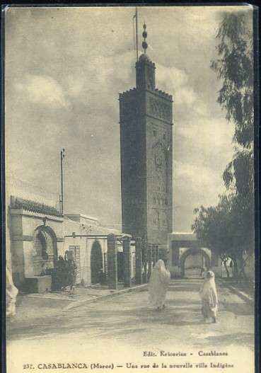 POSTAL DE MARRUECOS CASABLANCA Nº 23 UNE RUE DE LA NOUVELLE VILLE INDIGENE