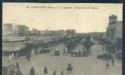 POSTAL DE MARRUECOS CASABLANCA Nº 235 LA CANNEBIERE - BOULEVARD DU 4 ZOUAVES