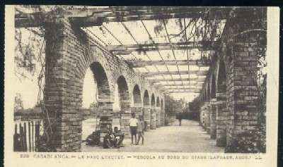 POSTAL DE MARRUECOS CASABLANCA Nº 229 LE PARC LYAUTEY - PERGOLA AU BORD DU STADE