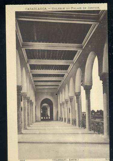 POSTAL DE MARRUECOS CASABLANCA Nº 221 GALERIE DU PALAIS DE JUSTICE