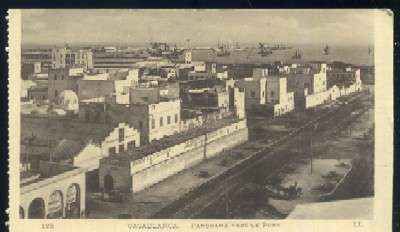 POSTAL DE MARRUECOS CASABLANCA Nº 128 PANORAMA VERS LE PORT