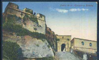 POSTAL DE MARRUECOS - TANGER PUERTA DE LA ALCAZABA Y BATERIA