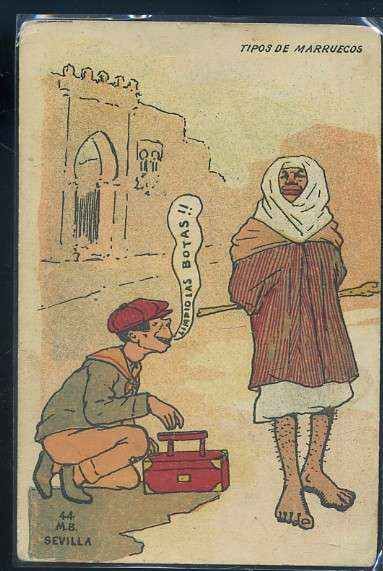 POSTAL DE MARRUECOS - HUMOR. TIPOS DE MARRUECOS