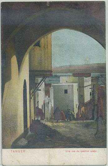 POSTAL DE MARRUECOS. TANGER. UNE RUE DU QUARTIER ARABE