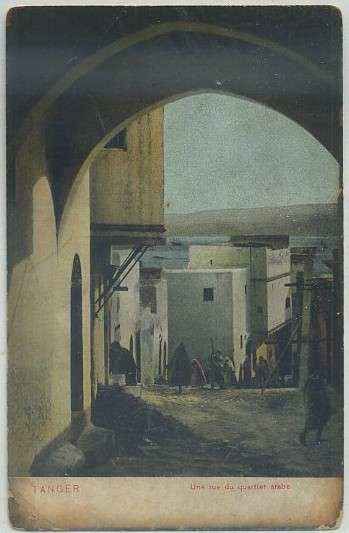 POSTAL DE MARRUECOS. TANGER. UNE RUE DU QUARTIER ARABE