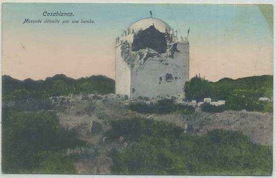 POSTAL DE MARRUECOS. CASABLANCA. MOSQUEE DETROITE PAR UNE BOMBE