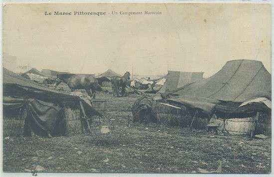 POSTAL DE MARRUECOS. LE MAROC PITTORESQUE. CAMPAMENTO MAROCAIN