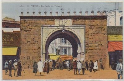 POSTAL DE AFRICA. TUNEZ. LA PORTE DE FRANCE