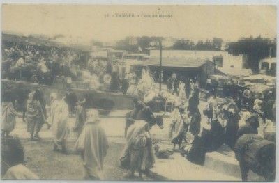 POSTAL DE MARRUECOS. TANGER. COIN DU MARCHE