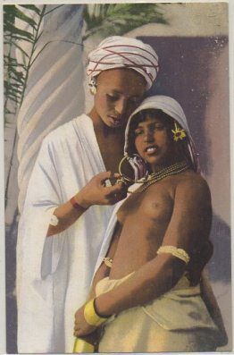 POSTAL DE MARRUECOS. LOS ENAMORADOS