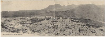 POSTAL DE MARRUECOS. TETUAN. VISTA PANORAMICA. Nº 19 Y 20. POSTAL DOBLE