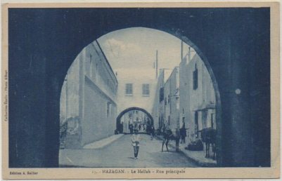 POSTAL DE MARRUECOS. MAZAGAN. LE MALLAIT RUE PRINCIPALE