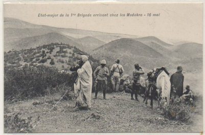 POSTAL DE MARRUECOS. ETAT-MAJOR DE LA 1ª BRIGADE. MEDAKRA