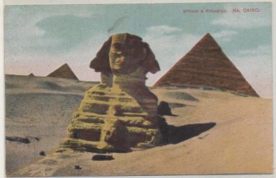 POSTAL DE EGIPTO. EL CAIRO. SPHIN X PIRAMIDE. NR. CAIRO