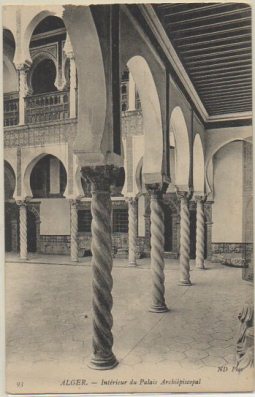 POSTAL DE ARGELIA. ALGER. INTERIER DU PALAIS ARCHIEPISCOPAL