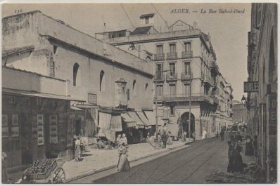 POSTAL DE ARGELIA. ALGER. LA RUE BAB-EL-QUED