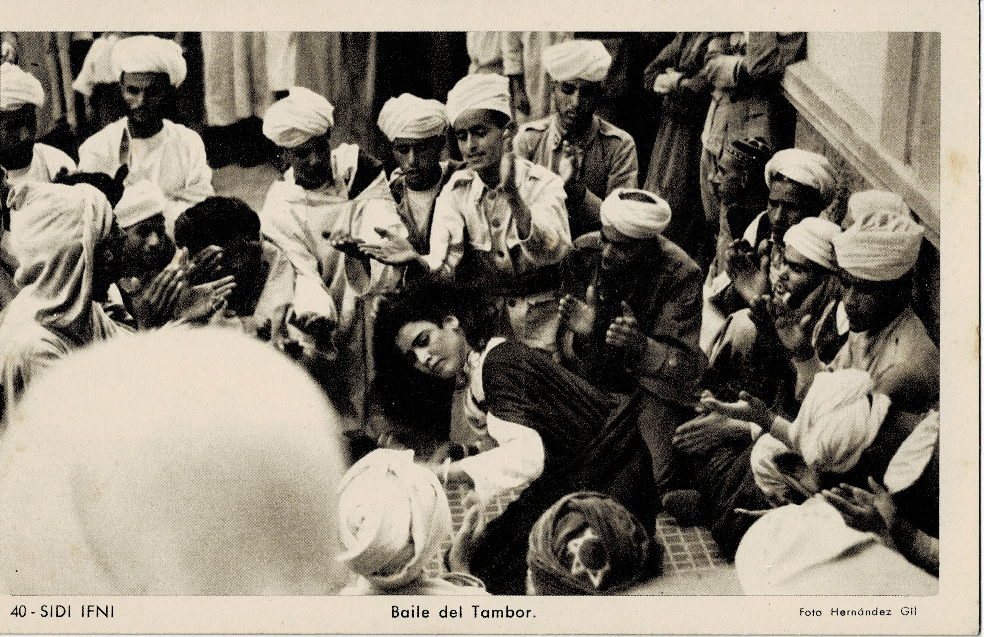 POSTAL DE SIDI IFNI. BAILE DEL TAMBOR.