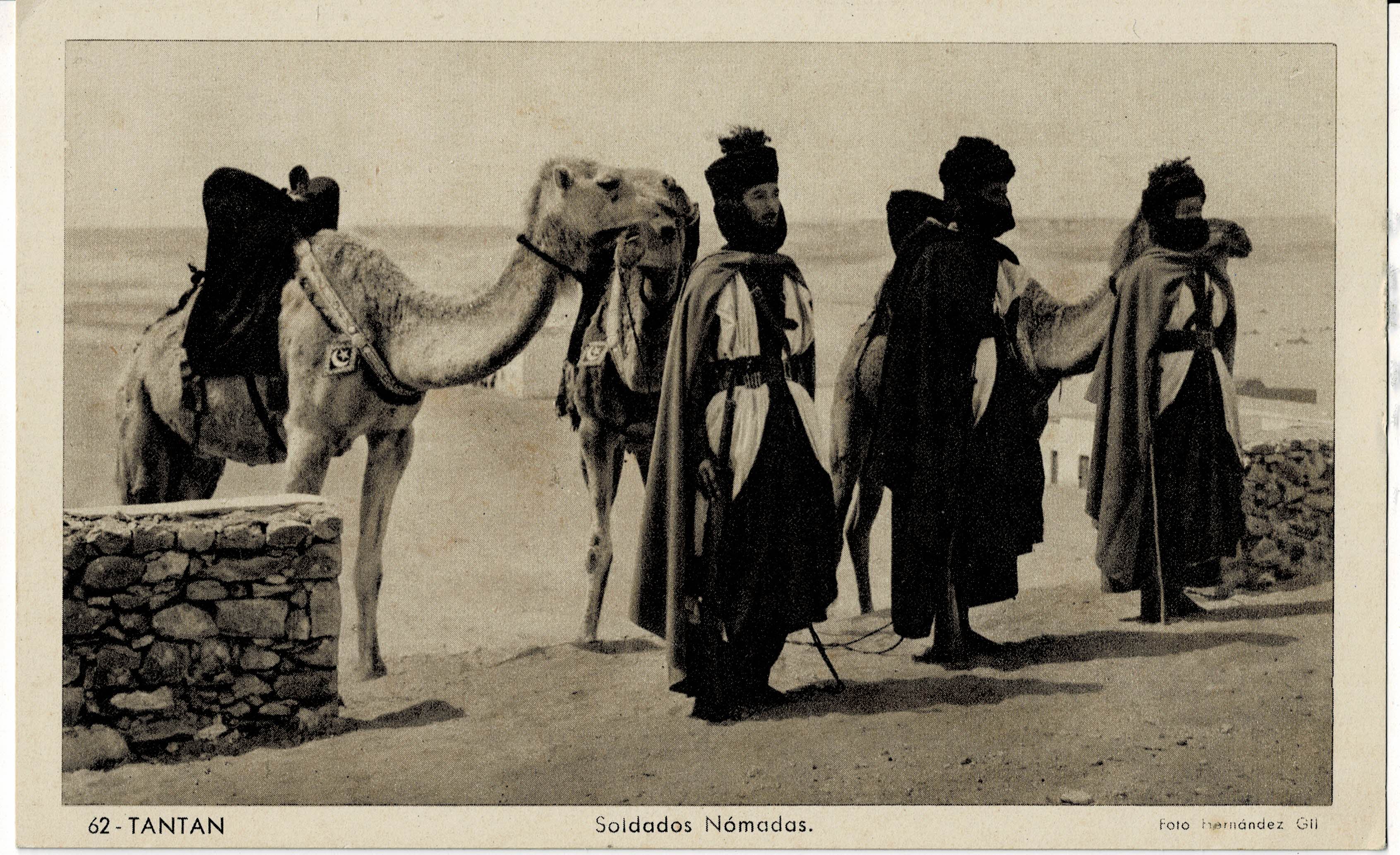 POSTAL DE TANTAN. SOLDADOS NOMADAS.