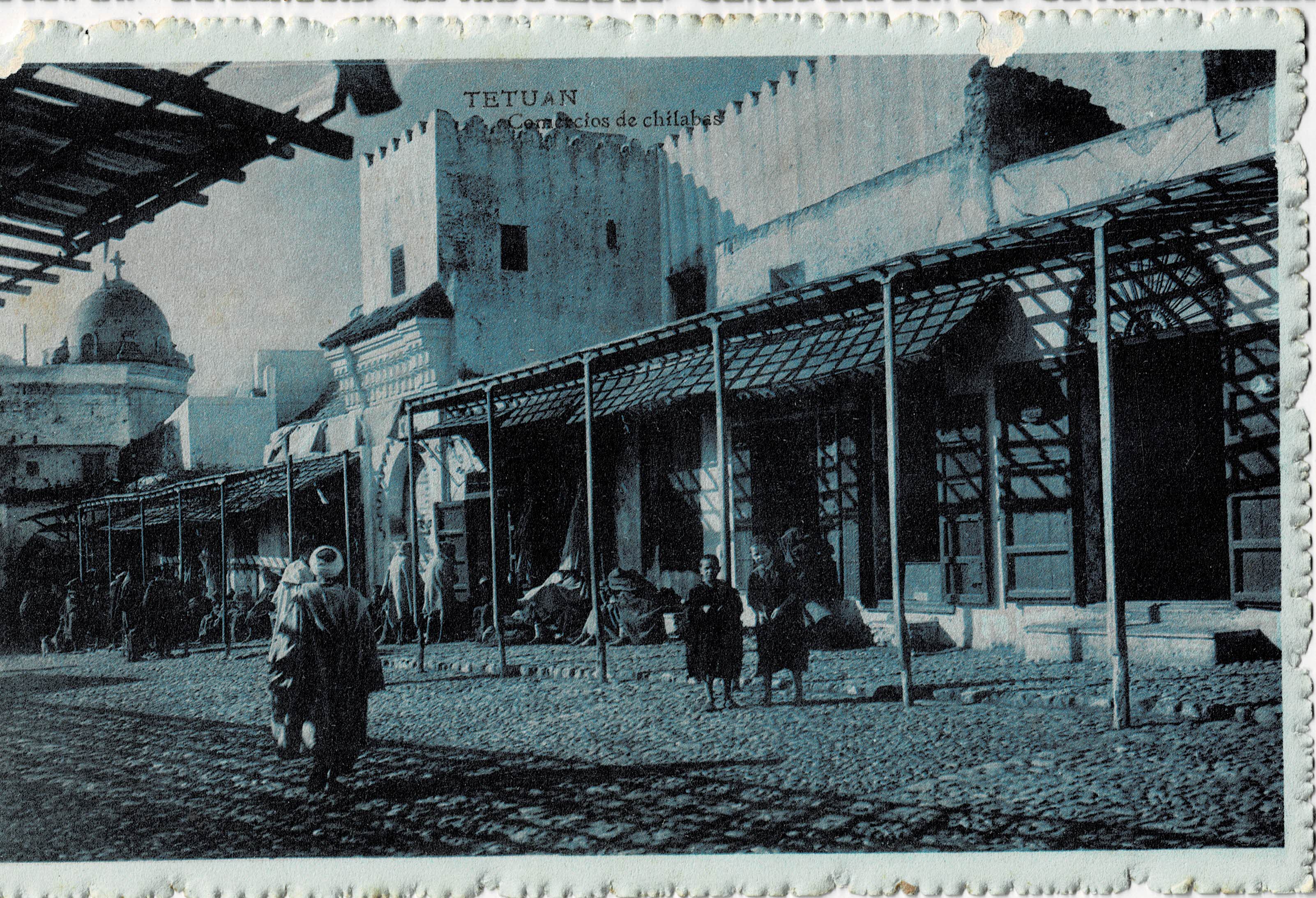 POSTAL DE TETUAN. COMERCIOS DE CHILABAS