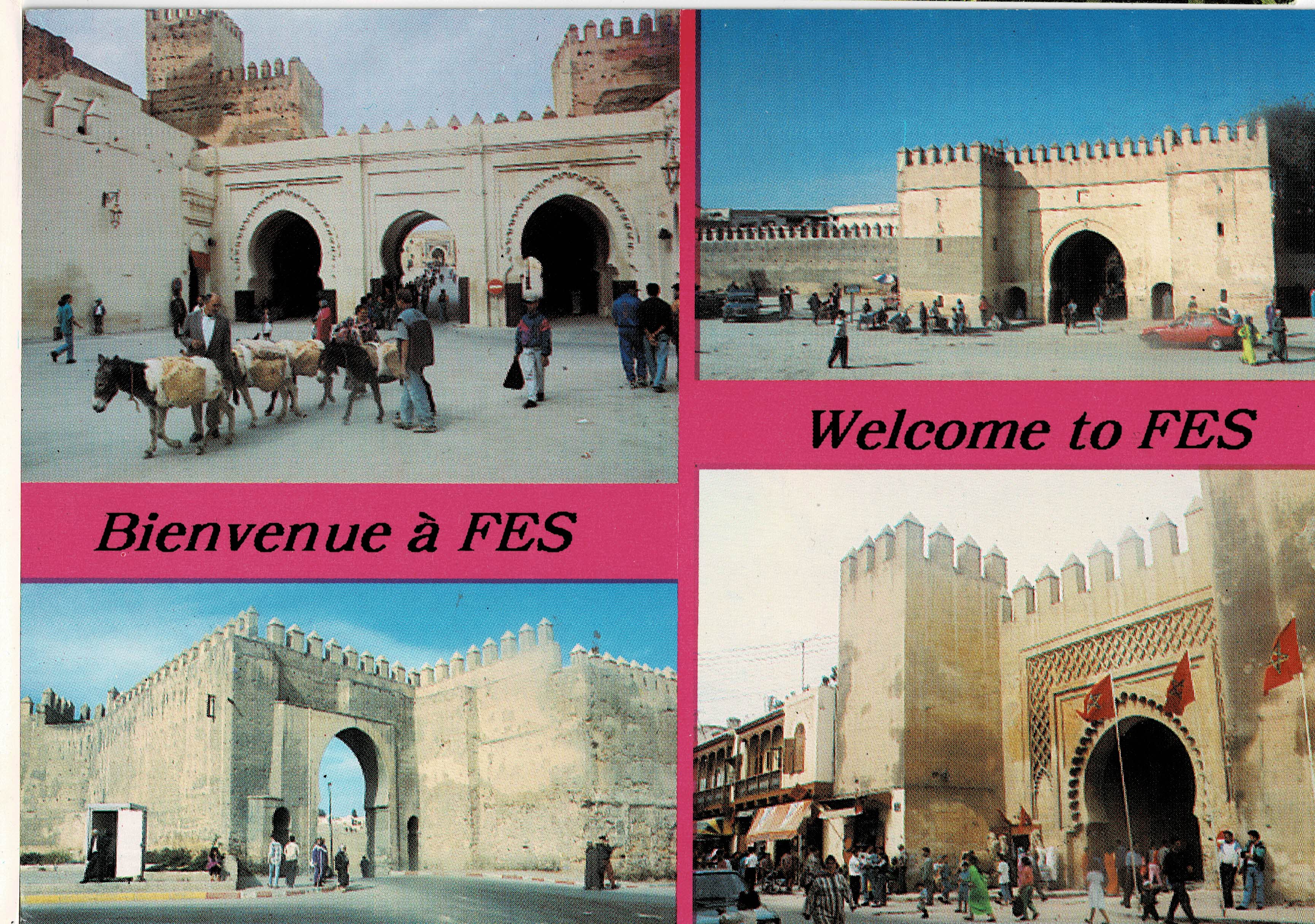 POSTAL DE MARRUECOS. BIENVENIDA A FES CON LOS MAS CELEBRES PORTONES