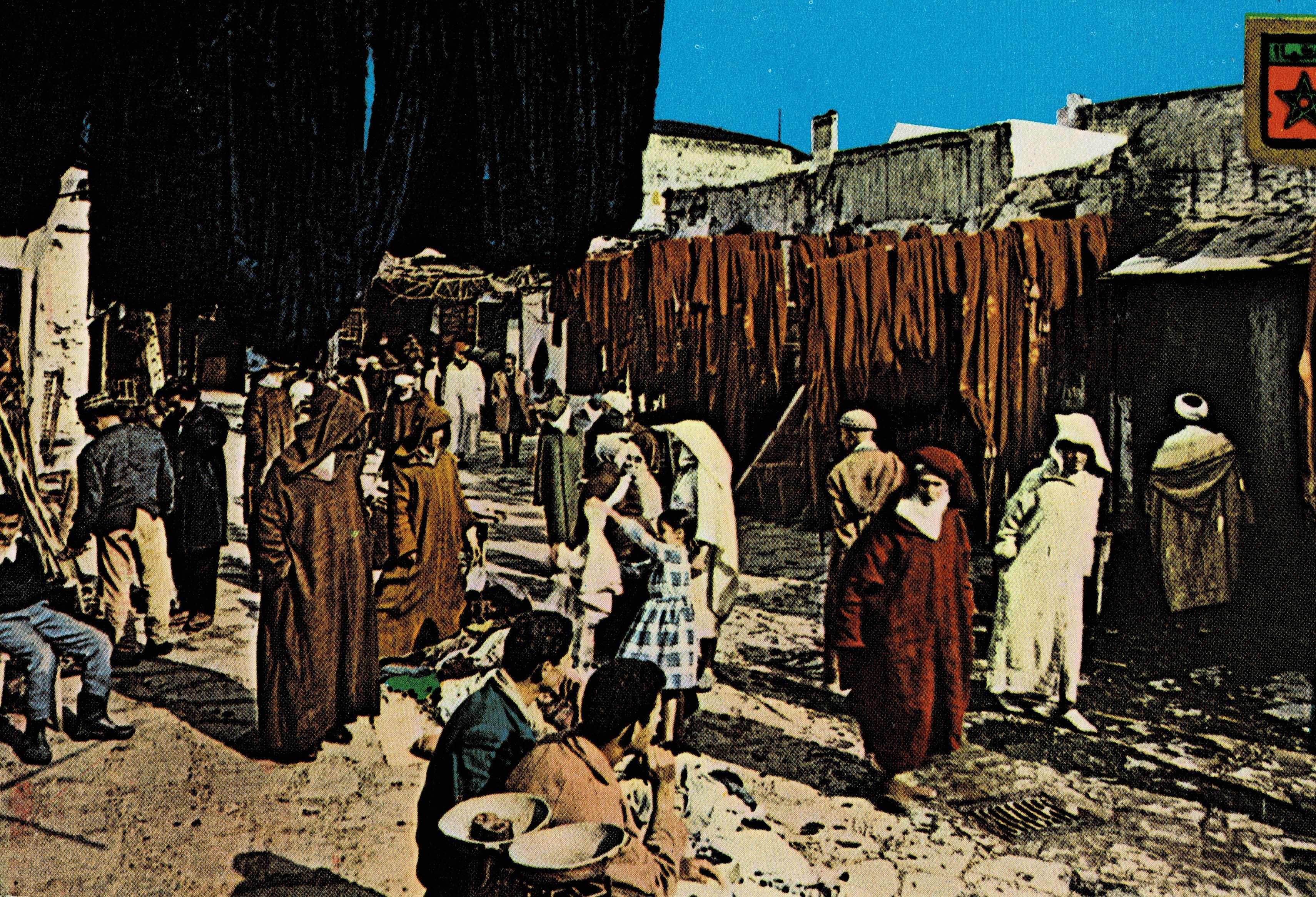 POSTAL DE MARRUECOS. TETUAN LA CALLE DE LOS TINTOREROS