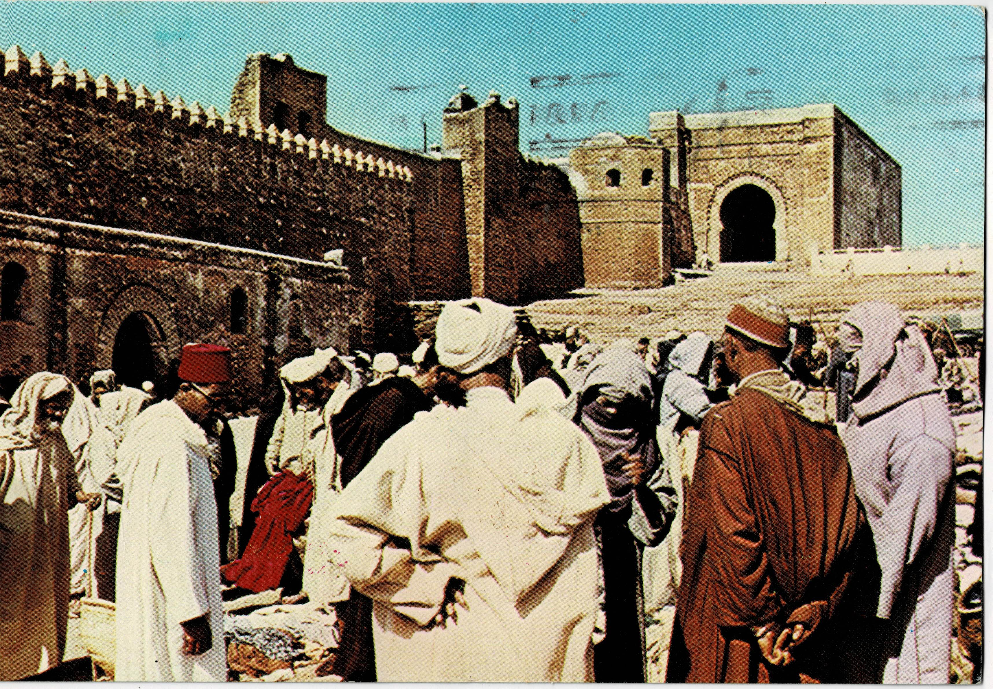 POSTAL DE MARRUECOS. RABAT PUERTA Y MURALLAS DE LA CASBAH
